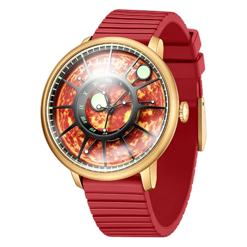 시계 남성 패션 스테인리스 스틸 기계식 시계 문 어스 다이얼 시계