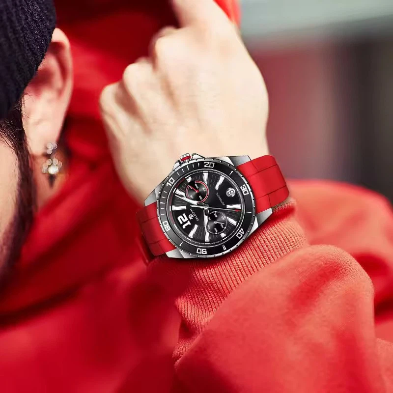 Mechanical Watches Stainless Steel Band Quartz Watch Relogio Masculino Men Diver Watch Automatic