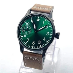 맞춤형 발광 스테인리스 스틸 자동 기계식 캐주얼 공식 사파이어 남성용 시계 그린 다이얼 방수 시계