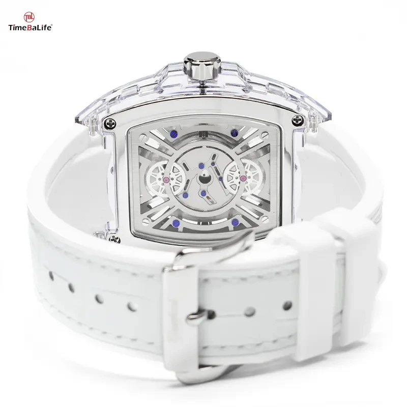 Sports Tonneau Quartz Watches For Men Fashion Silicone Strap