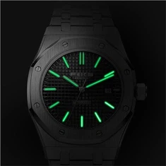 Flyke FM019AP 새로운 자동 기계 시계 로얄 오크 남성 시계 방수 발광 스테인레스 스틸 남성 시계