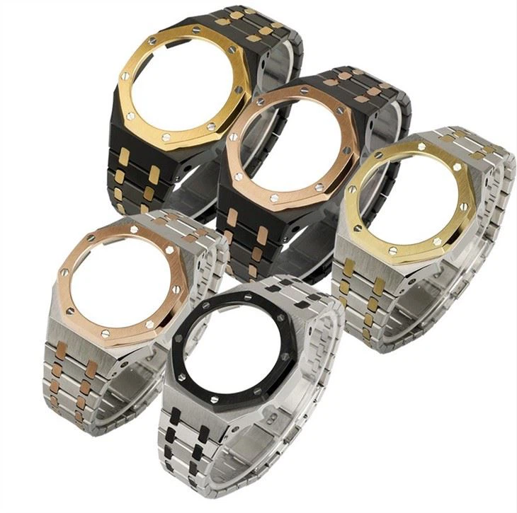Adapt To Cassio GA-2100/2110 Farm Oak Modified AP Two-color Metal Case Strap Watch Accessories